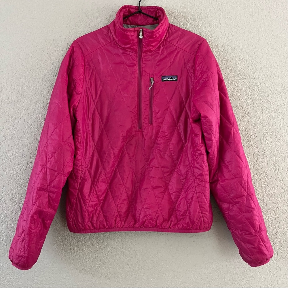 Patagonia Nano Puff Puffer 1/4 Zip Jacket Size Medium Pink Fuchsia